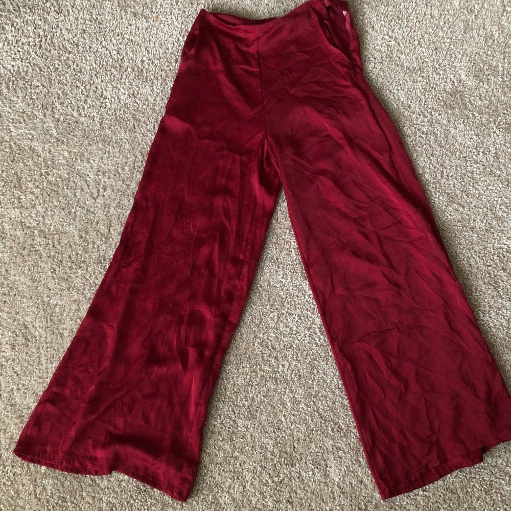 Wide Leg Satin Pants